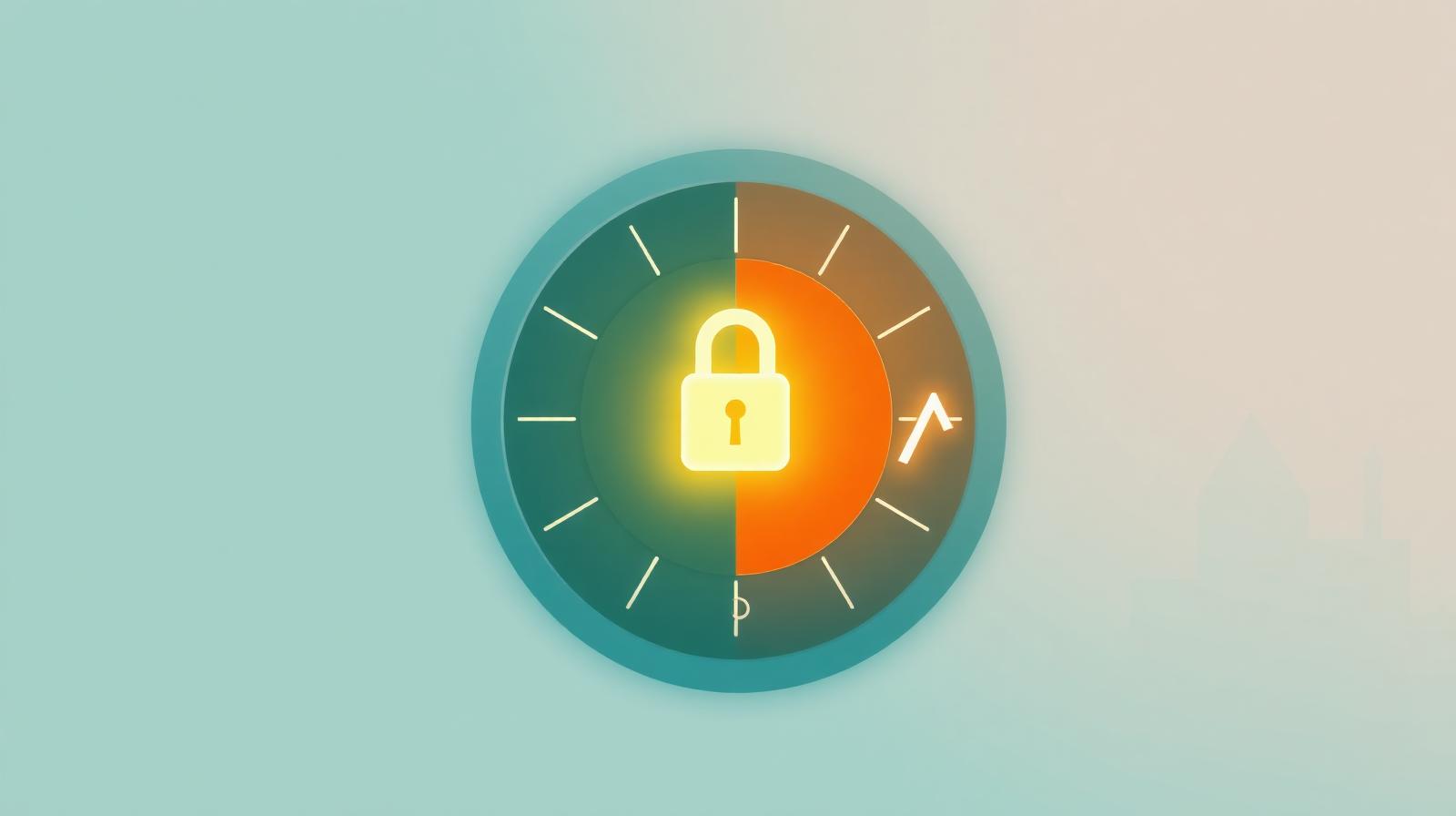 Locked padlock over an energy dial representing fixing a UK energy tariff